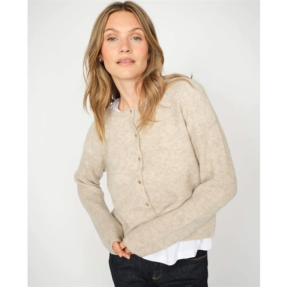 Mos Mosh Almine Knit Cardigan, Feather Gray